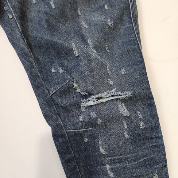 Diesel Tintsie Low Crotch Distressed‎ Baggy Jeans Womens 26 Blue Button Fly - Picture 12 of 16